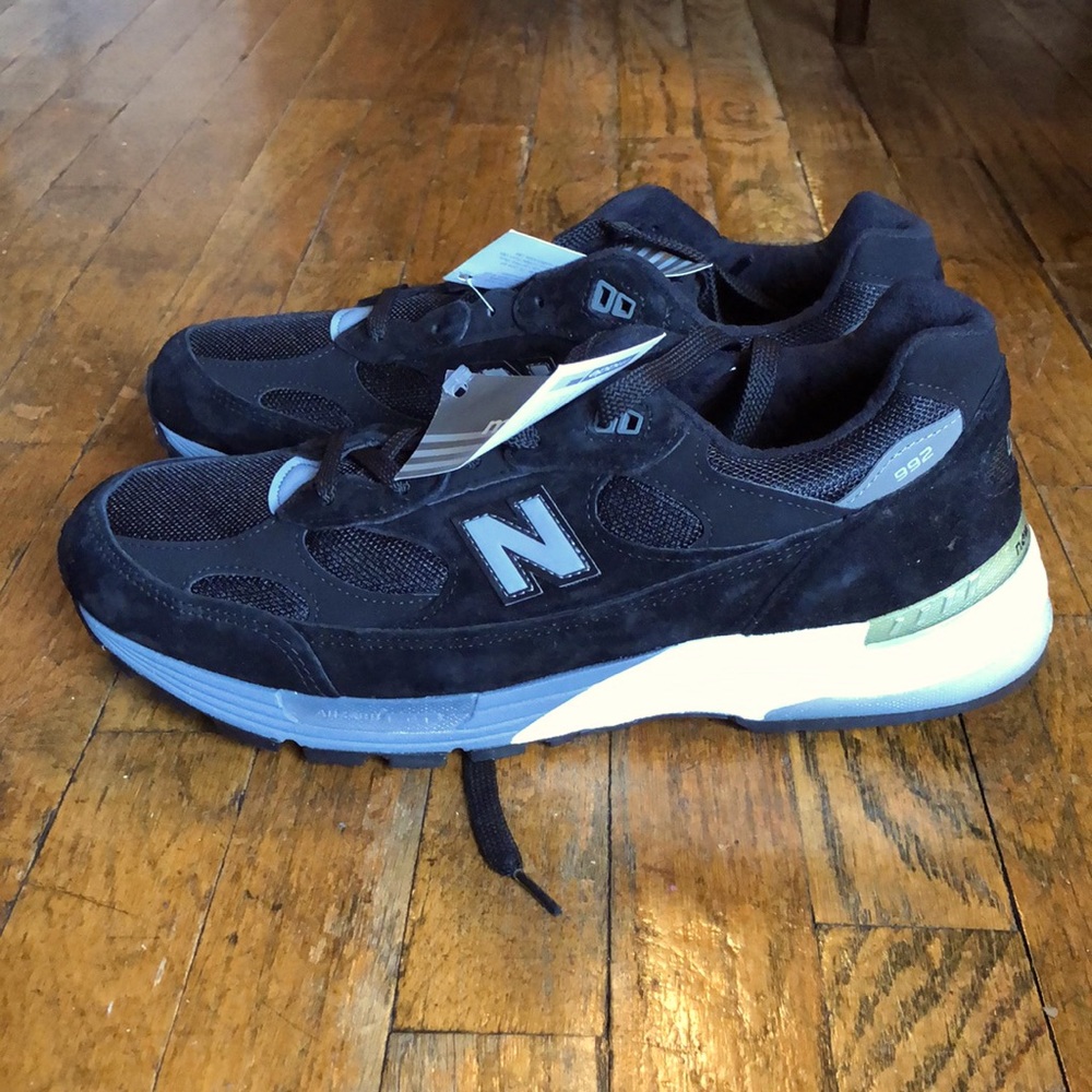 New Balance 992 Made in the USA M992BL Black size 12